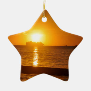 Ornement En Céramique Croisière au coucher du soleil
