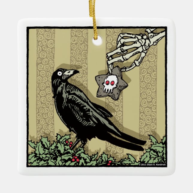 Ornement En Céramique Crow and Cookie - Pop Goth Holiday (Devant)