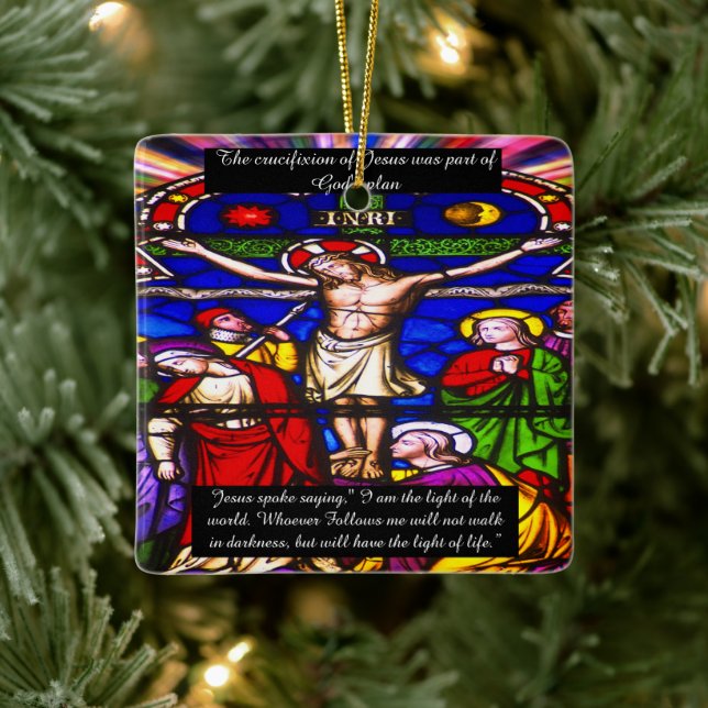 Ornement En Céramique Crucifixion de Jésus (Arbre)
