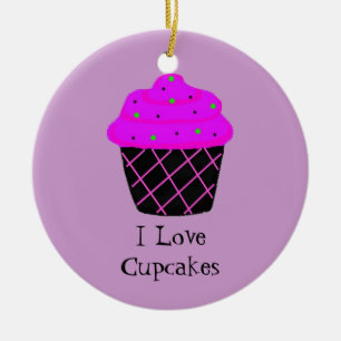Ornement En Céramique Cupcake violet