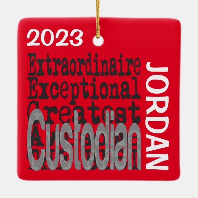 Ornement En Céramique Custodian Extraordinaire CUSTOM (Dos)
