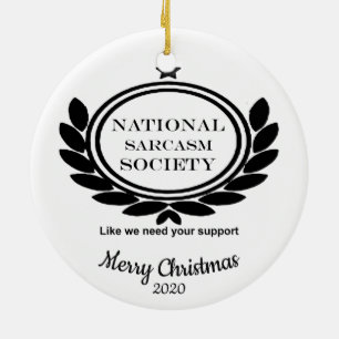 Ornement En Céramique Custom Dated Christmas Fun Sarcasm Society