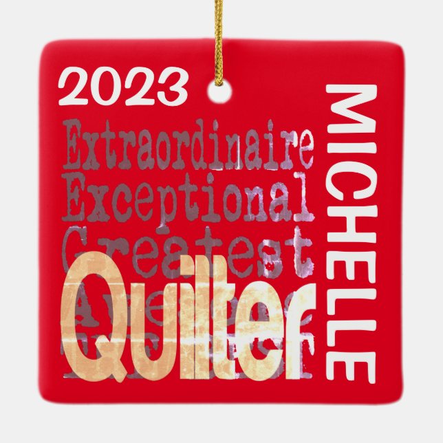 ORNEMENT EN CÉRAMIQUE CUSTOM QUILTER (Dos)