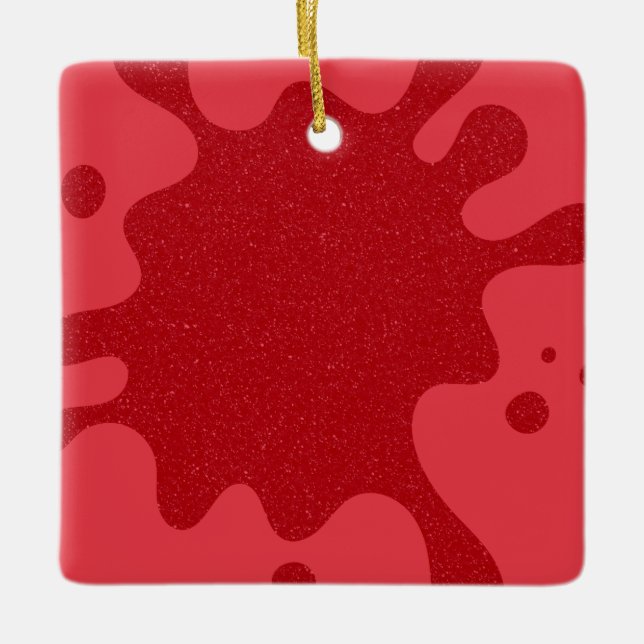 Ornement En Céramique Custom Tomato Red Splatter Ornament (Devant)