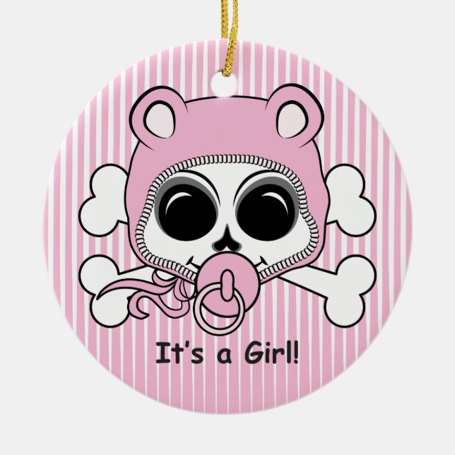 Ornement En Céramique Cute Baby Girl Skull (Devant)