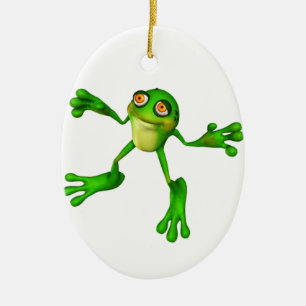 Ornement En Céramique Cute Froggy verte