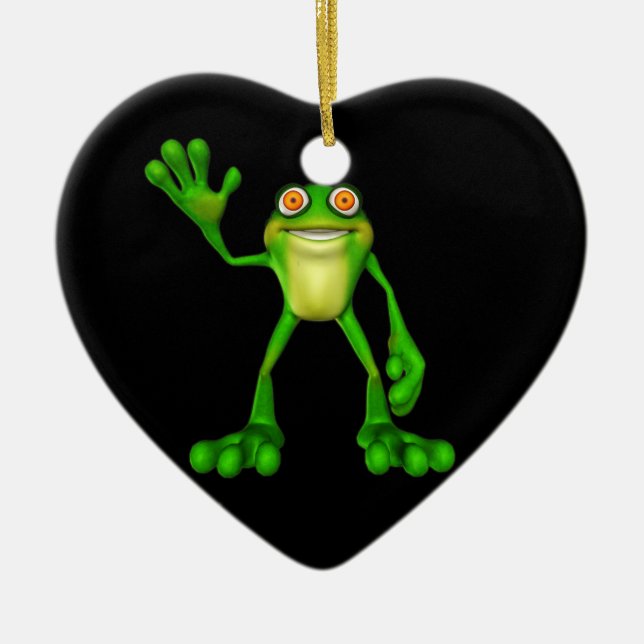Ornement En Céramique Cute Froggy verte (Devant)