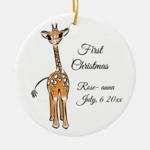 Ornement En Céramique Cute Giraffe drawing, safari animals