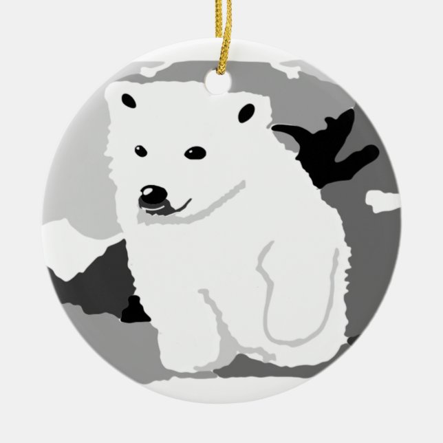 Ornement En Céramique Cute Polar ours art cadeaux et accessoires (Devant)
