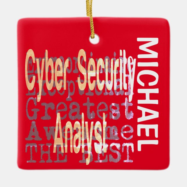 Ornement En Céramique Cyber Security Analyst Extraordinaire PERSONNALISÉ (Devant)