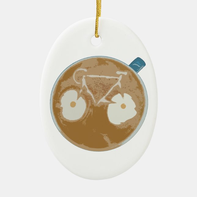 Ornement En Céramique Cyclisme Art Latte (Devant)