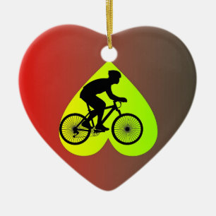 Ornement en céramique cycliste