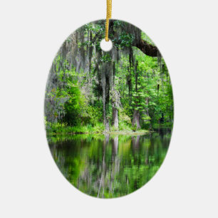 Ornement En Céramique Cypress Lake Oval Ornament