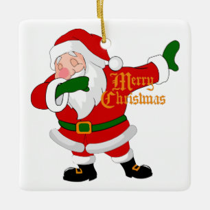 Ornement En Céramique dabbing santa claus
