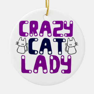 Ornement En Céramique Dame du Crazy Cat