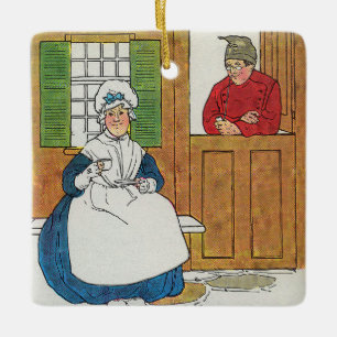 Ornement En Céramique Dans un chalet à Fife Vivait un homme et sa femme