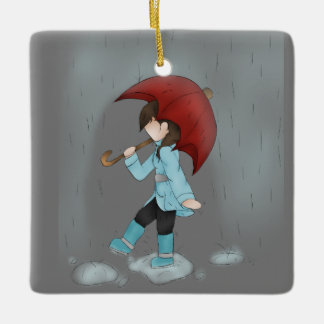 Ornement En Céramique Danse dans l'ornement de la pluie