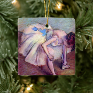 Ornement En Céramique Danseur assis par Edgar Degas, Ballet Art Vintage
