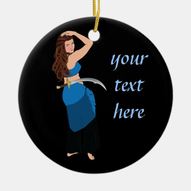 Ornement En Céramique Danseur du ventre personnalisable (Devant)
