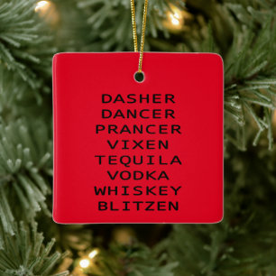 Ornement En Céramique Danseuse Vixen Vodka Tequila Whiskey Blitzen