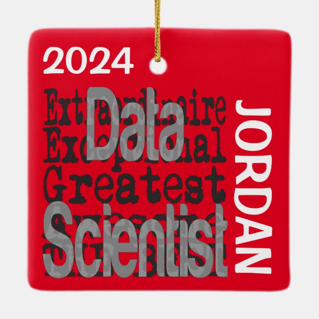 Ornement En Céramique Data Scientist Extraordinaire PERSONNALISÉ (Dos)