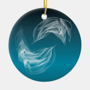Ornement En Céramique Dauphins Abstraits en jeu