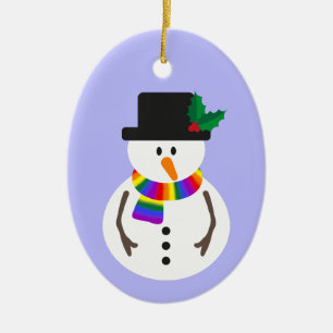 Ornement en céramique de bonhomme de neige fière L