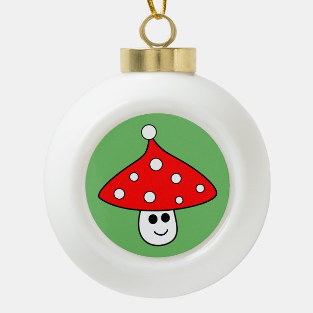 Ornement en céramique de boule de champignon de (Devant)