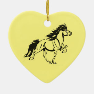 Ornement en céramique de cheval islandais