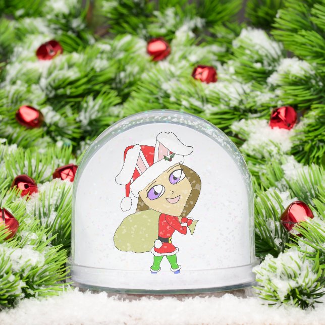 ornement en céramique de chibi bunnygirl (Noël)
