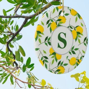 Ornement en céramique de citron monogrammé – Dessi