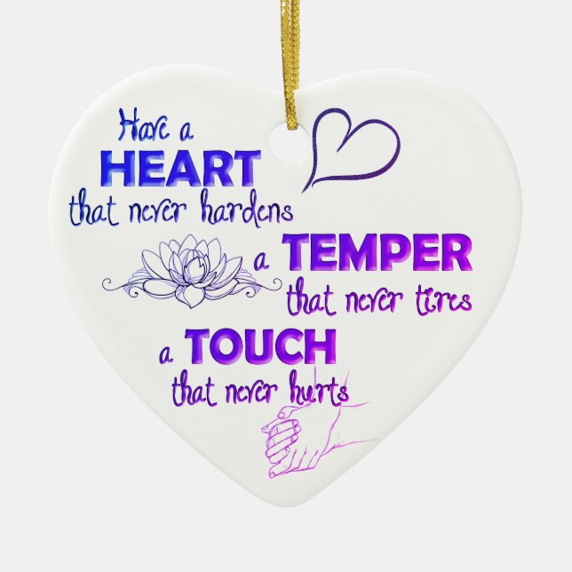 Ornement en céramique de coeur de citation de (Devant)