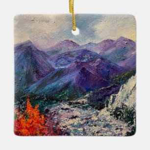 Ornement en céramique de la cascade de montagne de