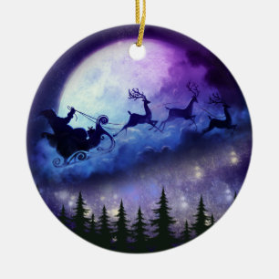 Ornement en céramique de la nuit de Père Noël M
