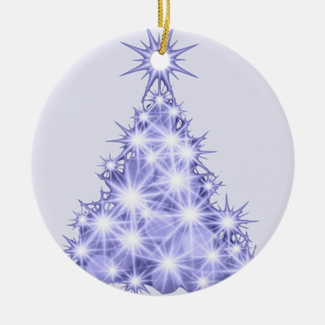 Ornement en céramique de l'arbre de Noël de lavand (Devant)