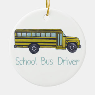 Ornement en céramique de l'autobus scolaire