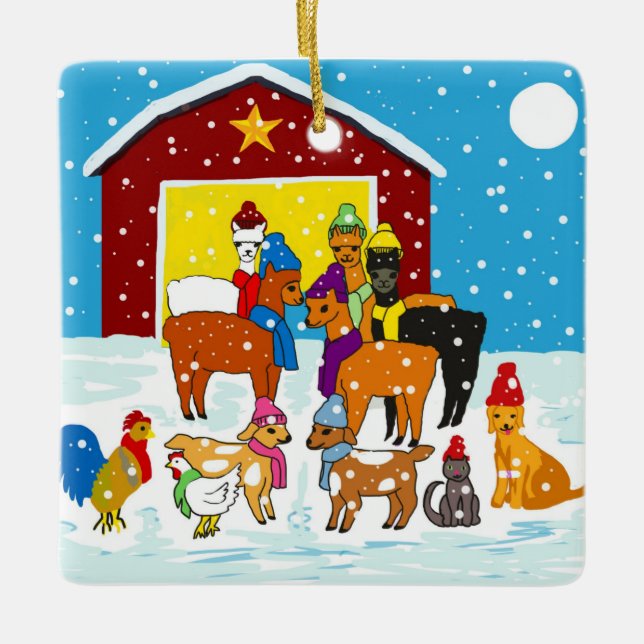 Ornement En Céramique De Marvin à Mittens Noël (Devant)