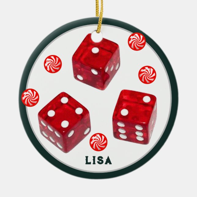 Ornement en céramique de Noël Bunco (Devant)