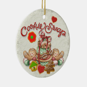 Ornement en céramique de Noël Cookie Swap
