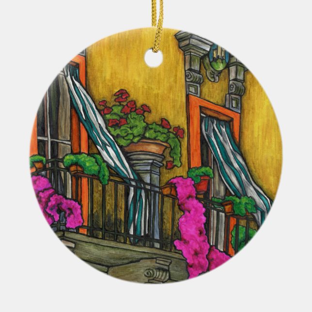 Ornement en céramique de Noël de balcon italien (Devant)