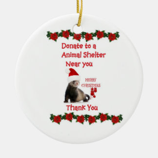 Ornement en céramique de Noël de furet