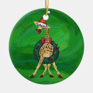 Ornement en céramique de Noël de Giraffe