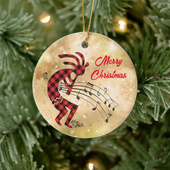 Ornement en céramique de Noël Kokopelli (Arbre)