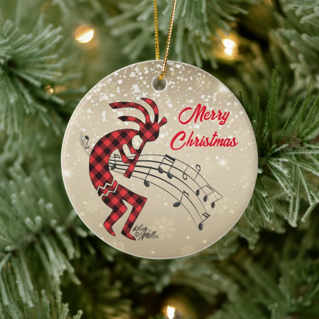 Ornement en céramique de Noël Kokopelli (Arbre)