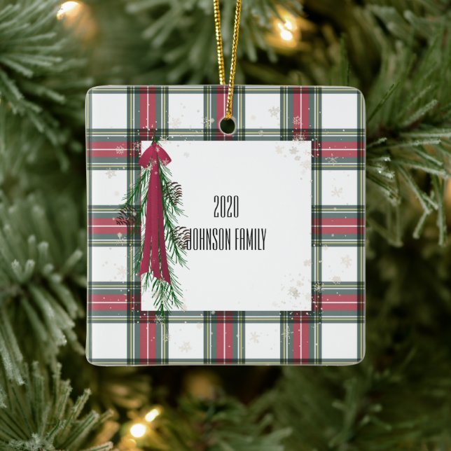 Ornement en céramique de Noël personnalisé (Arbre)