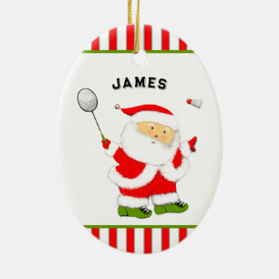 Ornement en céramique de Noël pour badminton