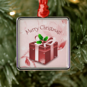 Ornement en céramique de Noël rouge