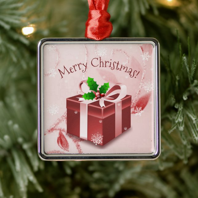 Ornement en céramique de Noël rouge (Arbre)