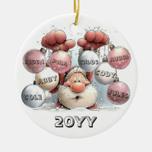 Ornement en céramique de Père Noël personnalisé da