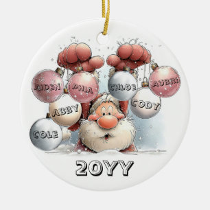 Ornement en céramique de Père Noël personnalisé da